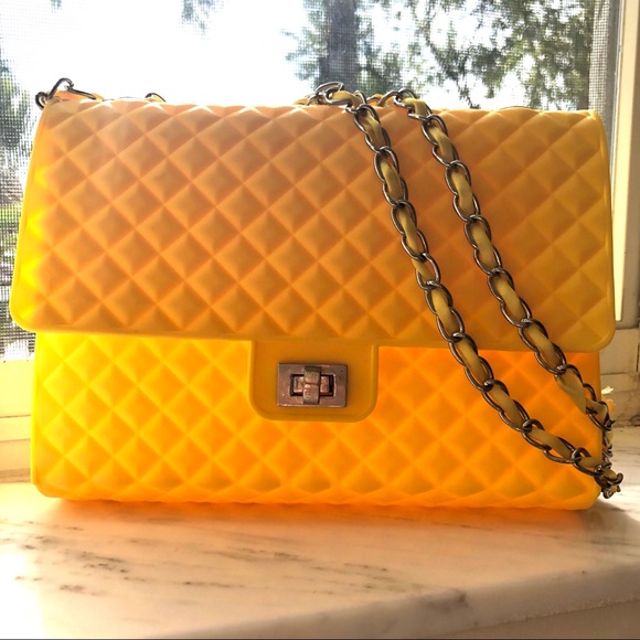 no name Handbags - QUILTED JELLY YELLOW HANDBAGS.